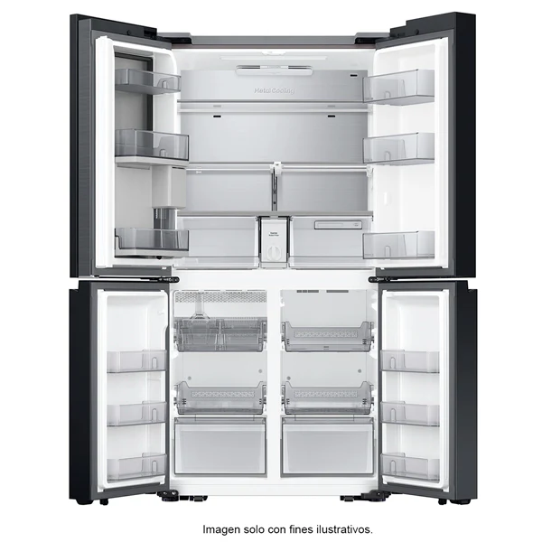 Refrigeradora Bespoke Family Hu Capacidad 23pc Samsung 4 puertas RF23DB965012AP dispensador interior + jarra automática triple enfriamiento flex zone dual ice hielo para whisky color clean white. - Image 5