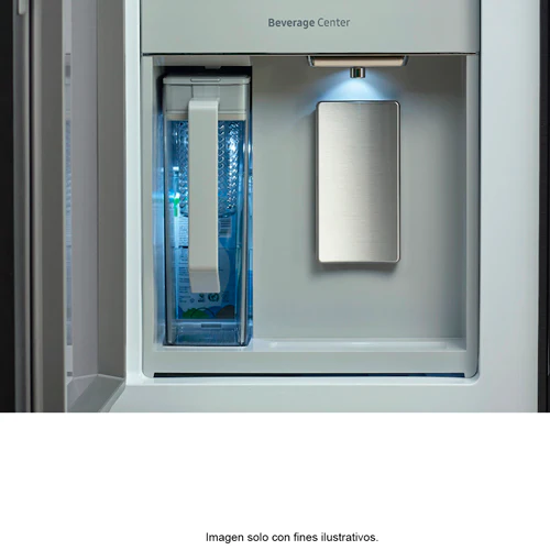 Refrigeradora Bespoke Family Hu Capacidad 23pc Samsung 4 puertas RF23DB965012AP dispensador interior + jarra automática triple enfriamiento flex zone dual ice hielo para whisky color clean white. - Image 6