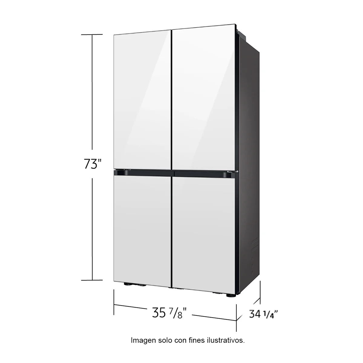 Refrigeradora Bespoke 29pc RF29DB965012AP FDR Samsung 4 puertas, dispensador interior + jarra automática triple enfriamiento flex zone dual ice hielo para whisky color clean white - Image 11
