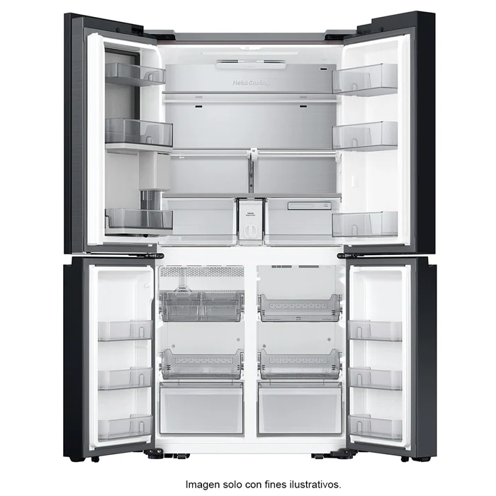 Refrigeradora Bespoke 29pc RF29DB965012AP FDR Samsung 4 puertas, dispensador interior + jarra automática triple enfriamiento flex zone dual ice hielo para whisky color clean white - Image 3