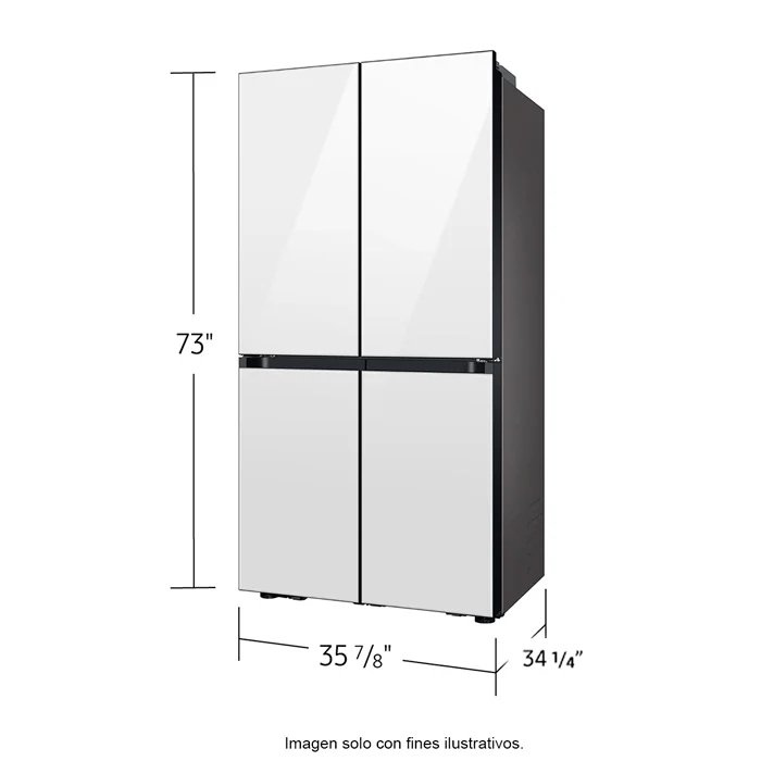 Refrigeradora Bespoke 29pc RF29DB965012AP FDR Samsung 4 puertas, dispensador interior + jarra automática triple enfriamiento flex zone dual ice hielo para whisky color clean white - Image 5