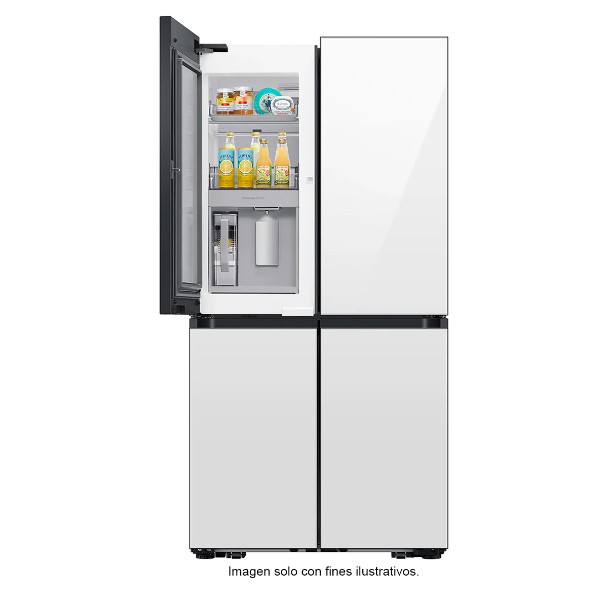 Refrigeradora Bespoke 29pc RF29DB965012AP FDR Samsung 4 puertas, dispensador interior + jarra automática triple enfriamiento flex zone dual ice hielo para whisky color clean white - Image 8