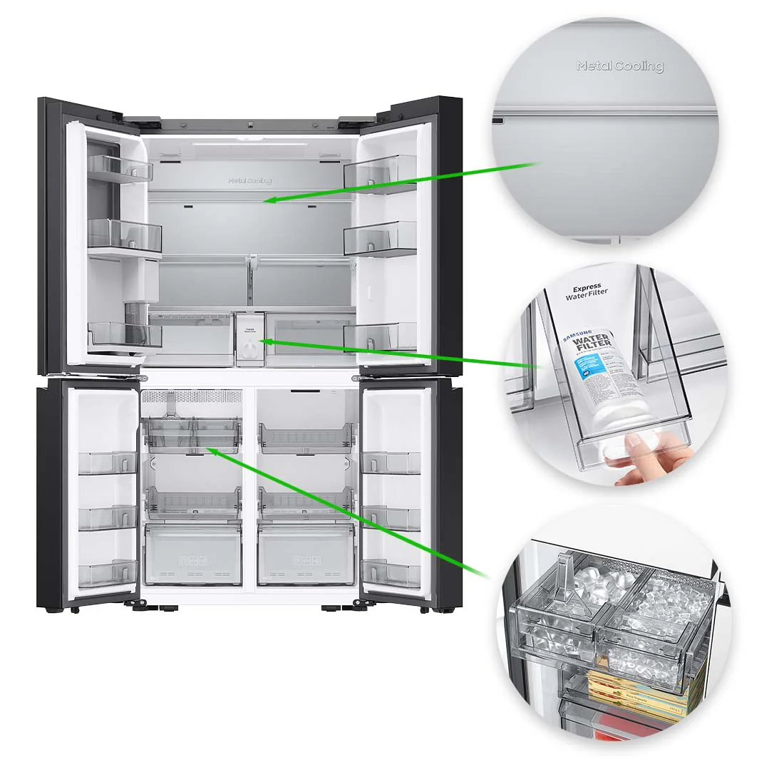 Refrigeradora 23PC French Door Bespoke, 4 puertas, Samsung color blanco limpio. - Image 8