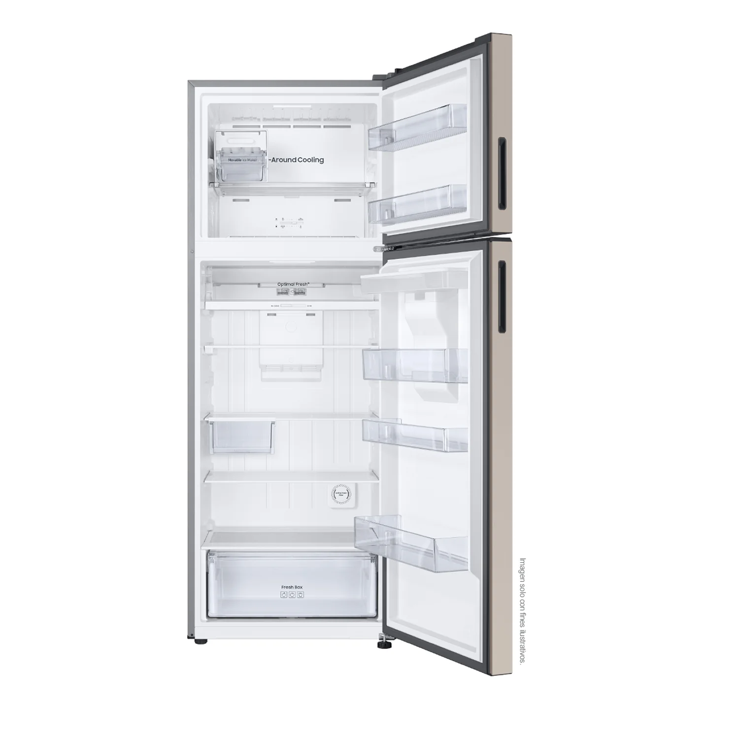 Refrigeradora 18 pc RT53DB6754ETAP Samsung, Top Mount  bespoke beige WiFi inteligente integrado dispensador de agua - Image 2