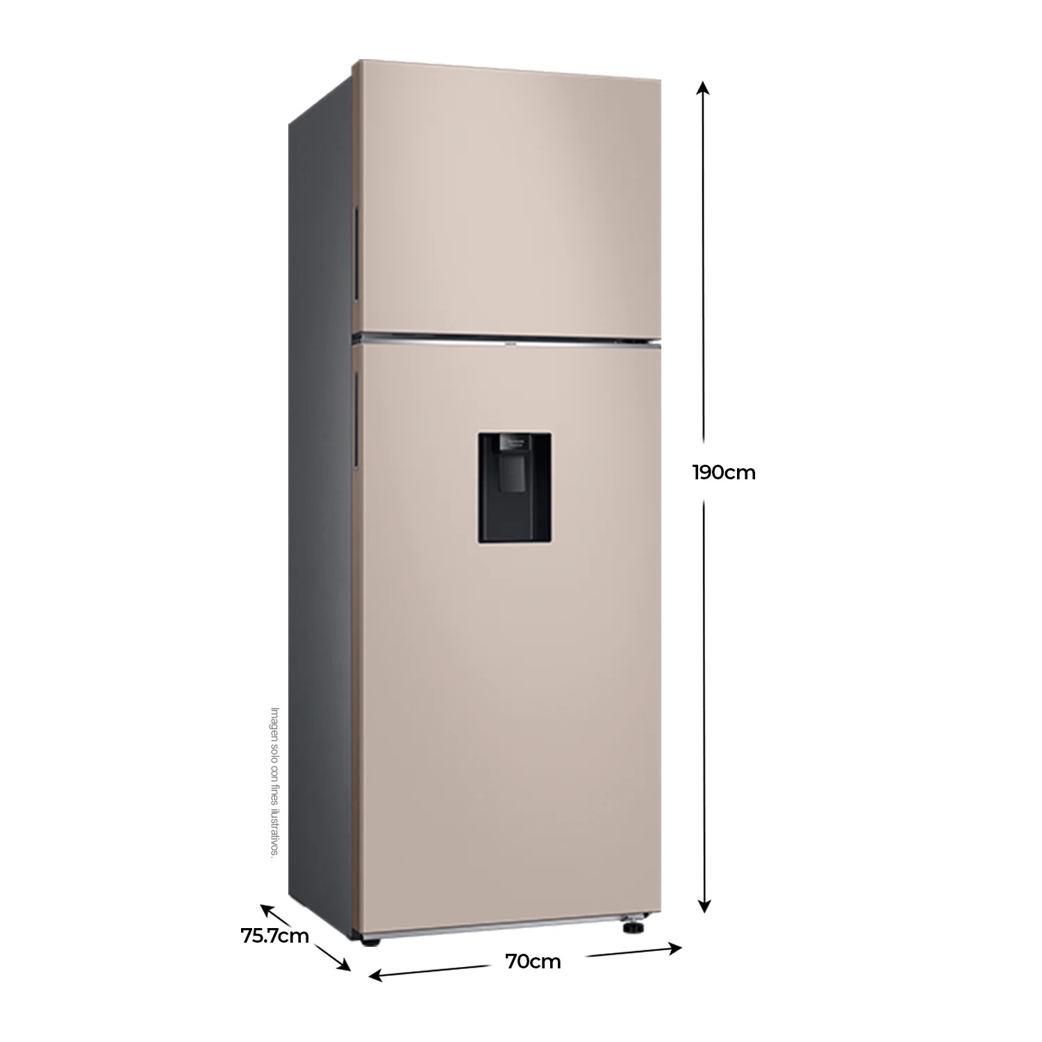 Refrigeradora 18 pc RT53DB6754ETAP Samsung, Top Mount  bespoke beige WiFi inteligente integrado dispensador de agua - Image 3
