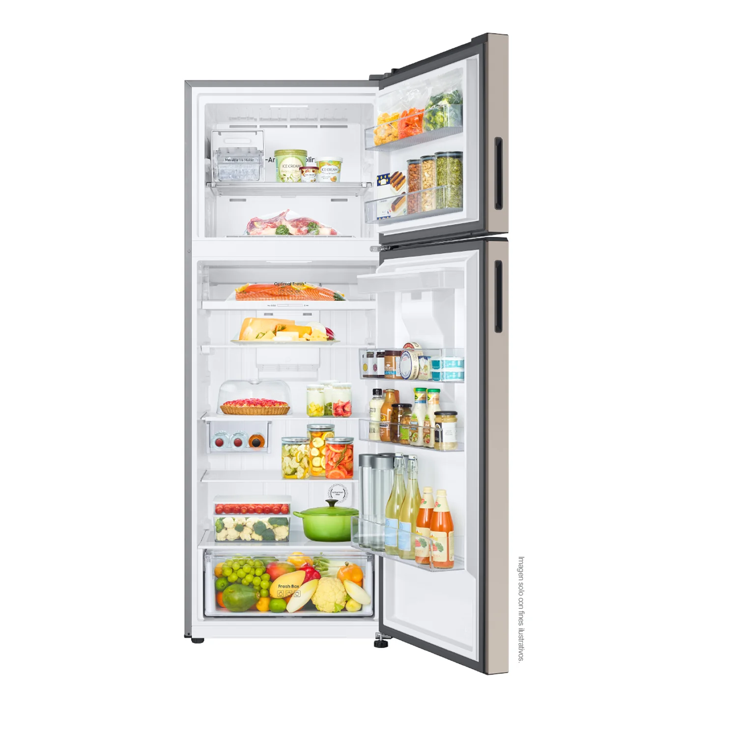 Refrigeradora 18 pc RT53DB6754ETAP Samsung, Top Mount  bespoke beige WiFi inteligente integrado dispensador de agua - Image 4
