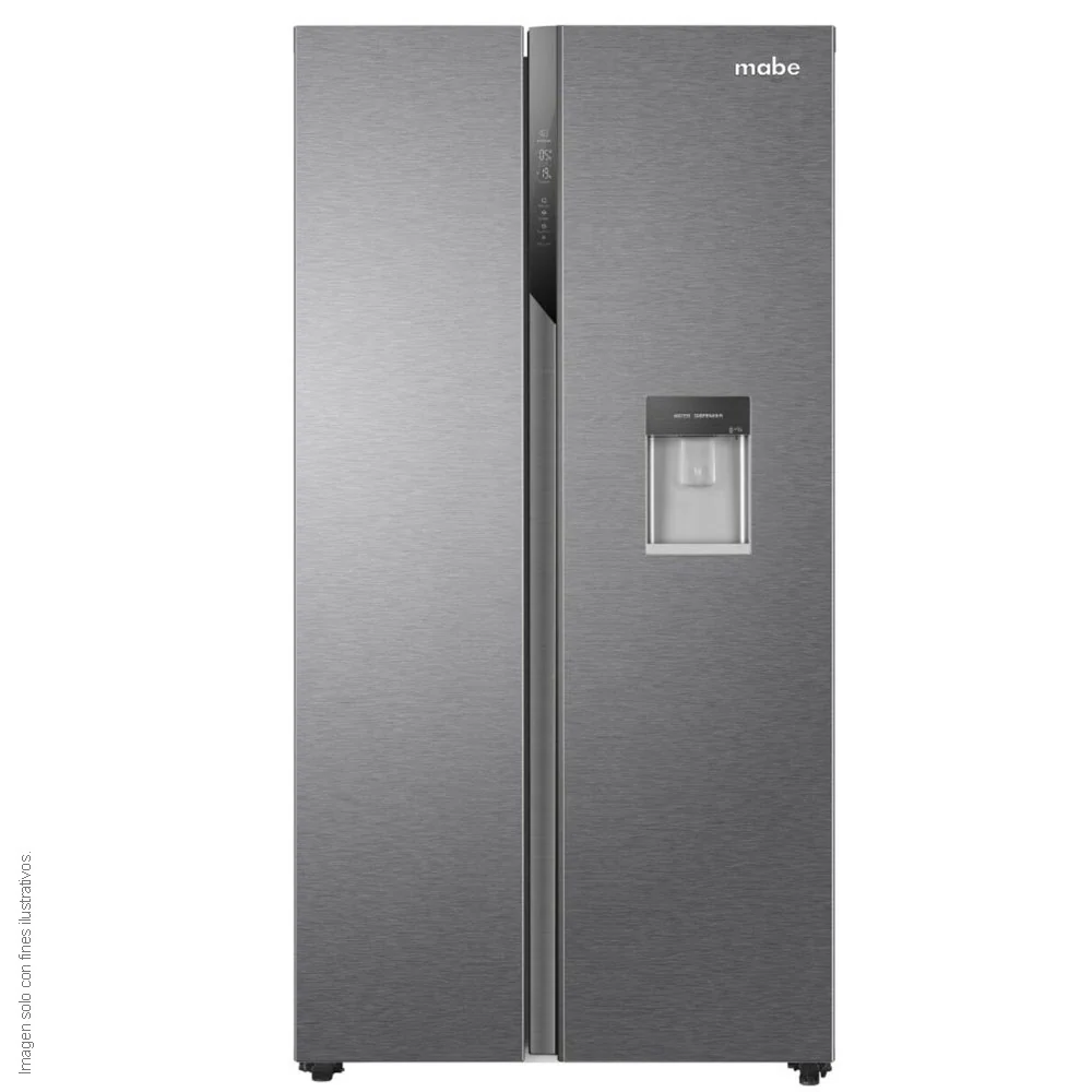 Refrigeradora Side By Side 18.5pc MSM544LMLSS0 Mabe color inoxidable, inverter, dispensador de agua.
