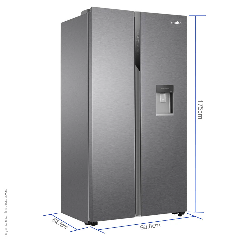Refrigeradora Side By Side 18.5pc MSM544LMLSS0 Mabe color inoxidable, inverter, dispensador de agua. - Image 2