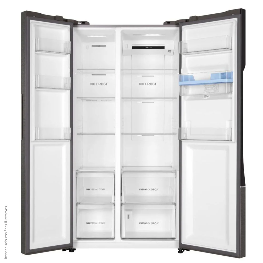 Refrigeradora Side By Side 18.5pc MSM544LMLSS0 Mabe color inoxidable, inverter, dispensador de agua. - Image 4