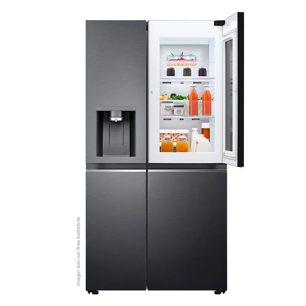 Refrigeradora Side By Side 22pc, VS25XHWCB, LG InstaView negro matte, metal decoration, Door Coolong, ThinQ - Image 2