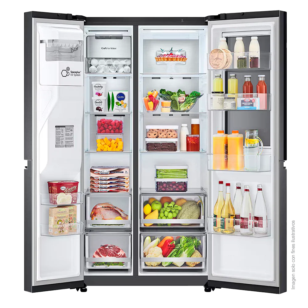 Refrigeradora Side By Side 22pc, VS25XHWCB, LG InstaView negro matte, metal decoration, Door Coolong, ThinQ - Image 4