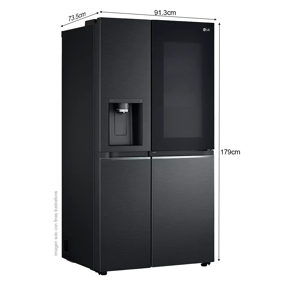 Refrigeradora Side By Side 22pc, VS25XHWCB, LG InstaView negro matte, metal decoration, Door Coolong, ThinQ - Image 5