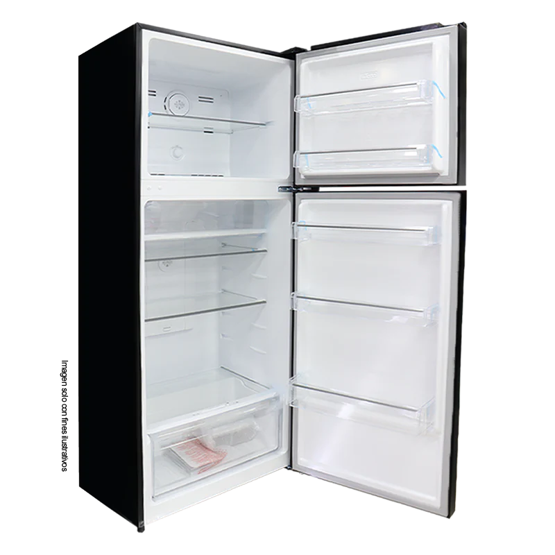 Refrigeradora Top Mount 14.8pc NRF-419GSMH Nisato, acabado vidrio negro, No Frost - Image 3