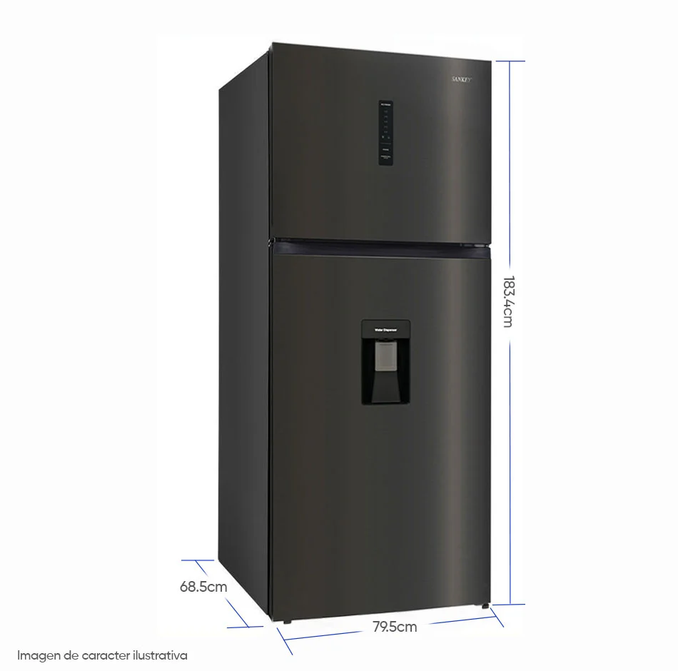 Refrigeradora Top Mount 20pc RF20IN81BD Sankey color acero inoxidable negro con dispensado de agua. - Image 3