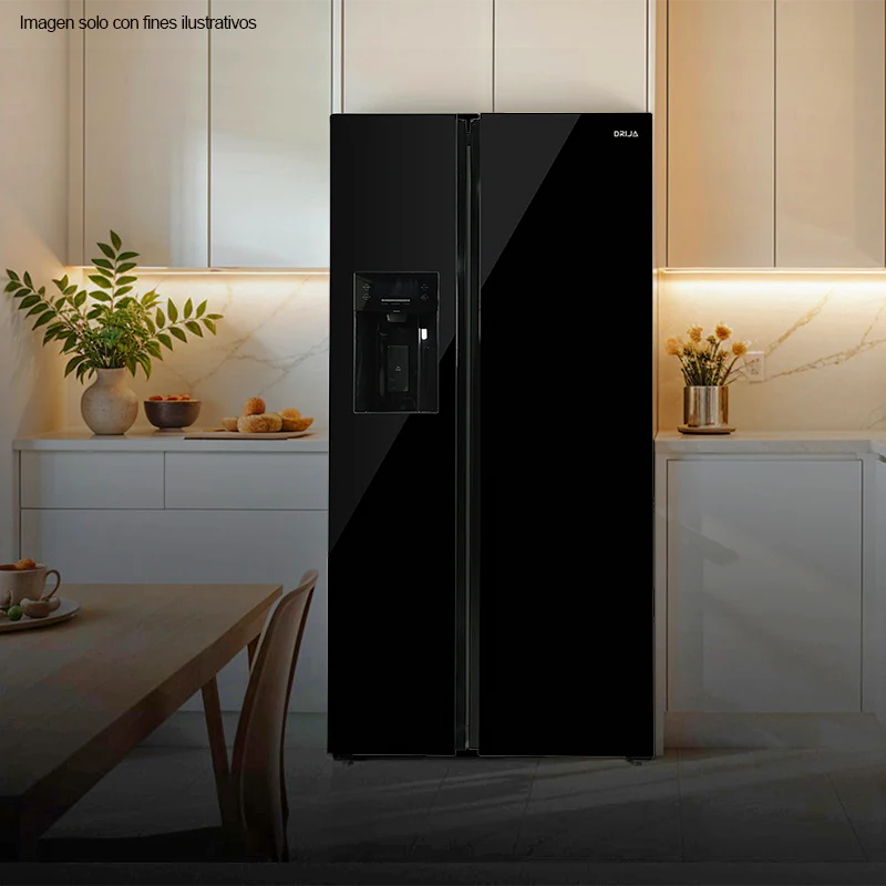 Refrigeradora y Congelador 20pc modelo BLACK-20CFAH Drija, acabado frontal espejo negro de fácil limpieza. 115V/60Hz - Image 3