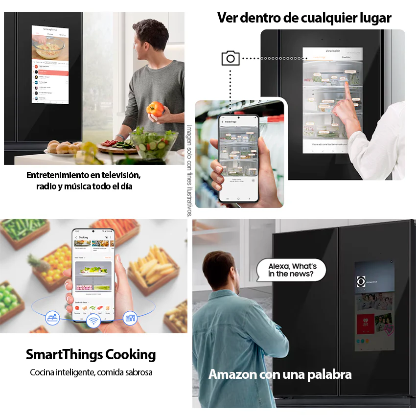 Refrigeradora Bespoke Family HUB 29pc, RF29BB8900JMAP Samsung, puertas francesas dobles, diseño elegante y único, dispensador interior jarra automática. - Image 7