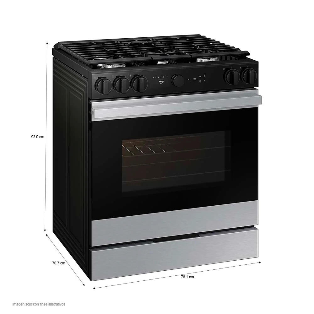 Estufa de 30" a gas Bespoke NSG6DG8700SRAX Samsung 5 quemadores, cámara en horno tecnología Smart things - Image 2