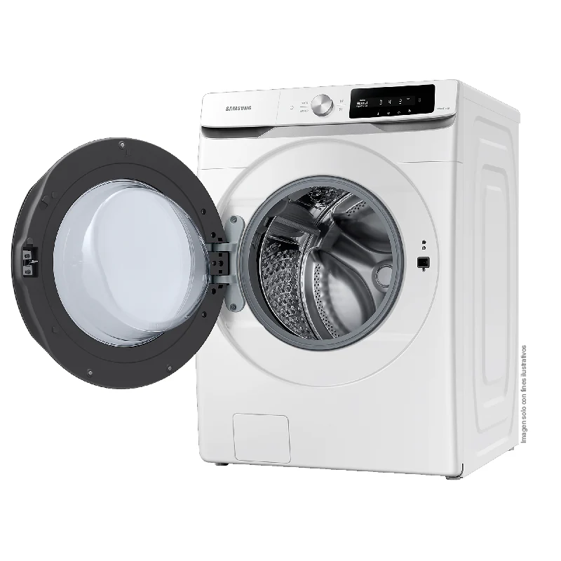Lavadora Samsung carga frontal 22kg WF22C6400AW/AP color blanco tambor de acero inoxidable pantalla control inteligencia artificial - Image 3