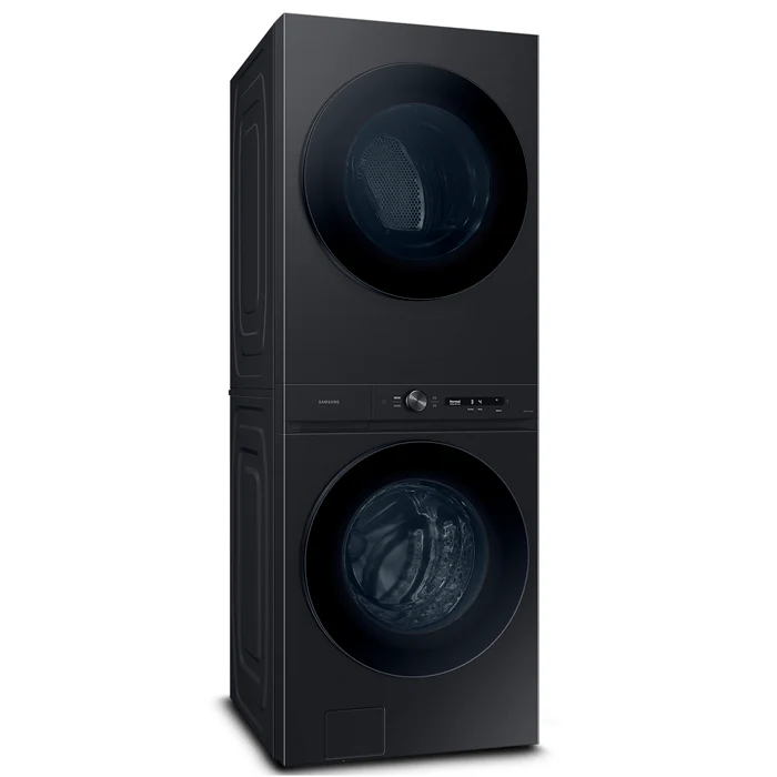 Centro de lavandería y diseño BESPOKE carga frontal 22Kg a Gas WH22DBH570PVAP tecnología Smart Samsung color negro cepillado