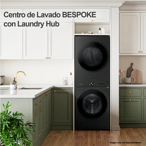 Centro de lavandería y diseño BESPOKE carga frontal 22Kg a Gas WH22DBH570PVAP tecnología Smart Samsung color negro cepillado - Image 5