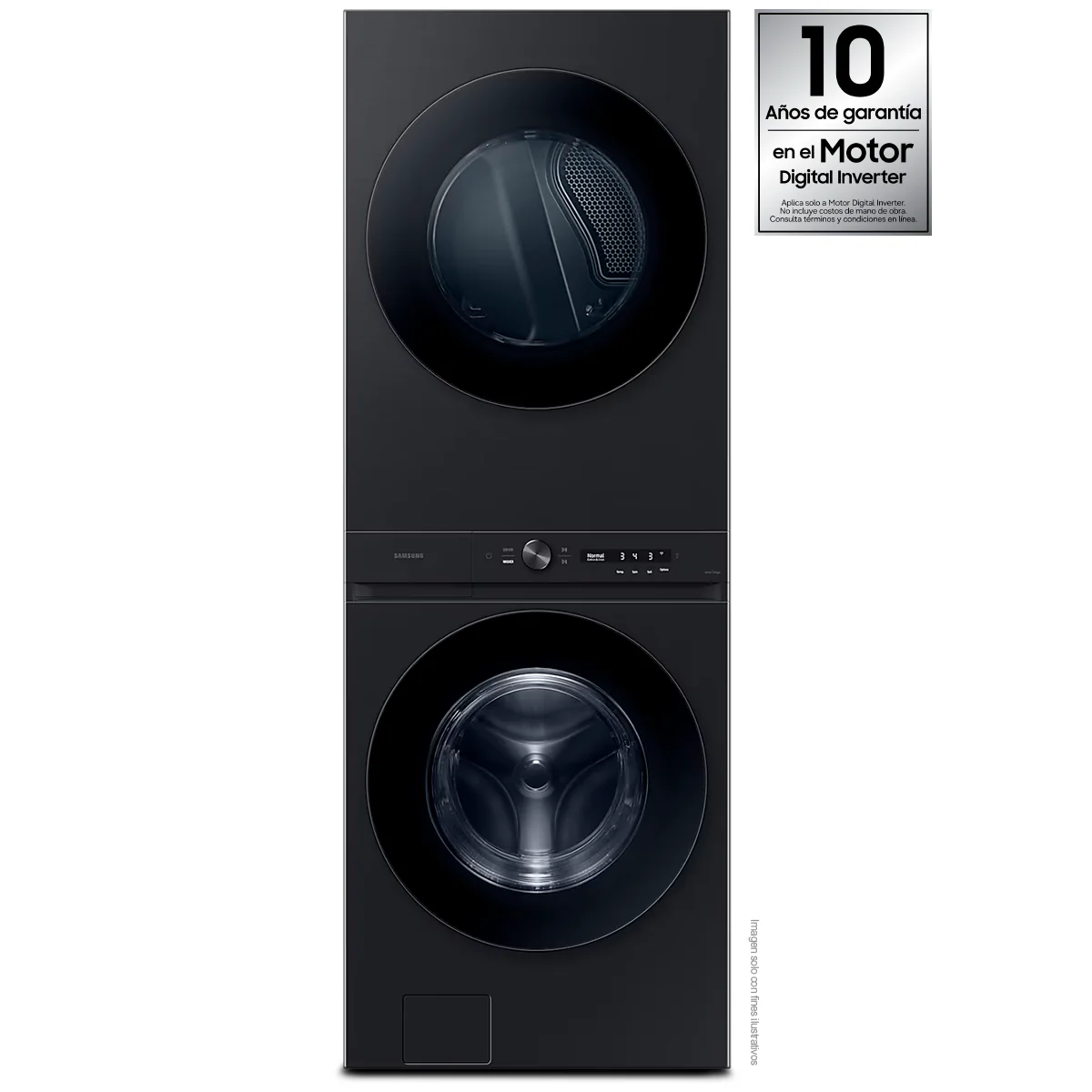 Centro de lavandería y diseño BESPOKE carga frontal 22Kg a Gas WH22DBH570PVAP tecnología Smart Samsung color negro cepillado - Image 7