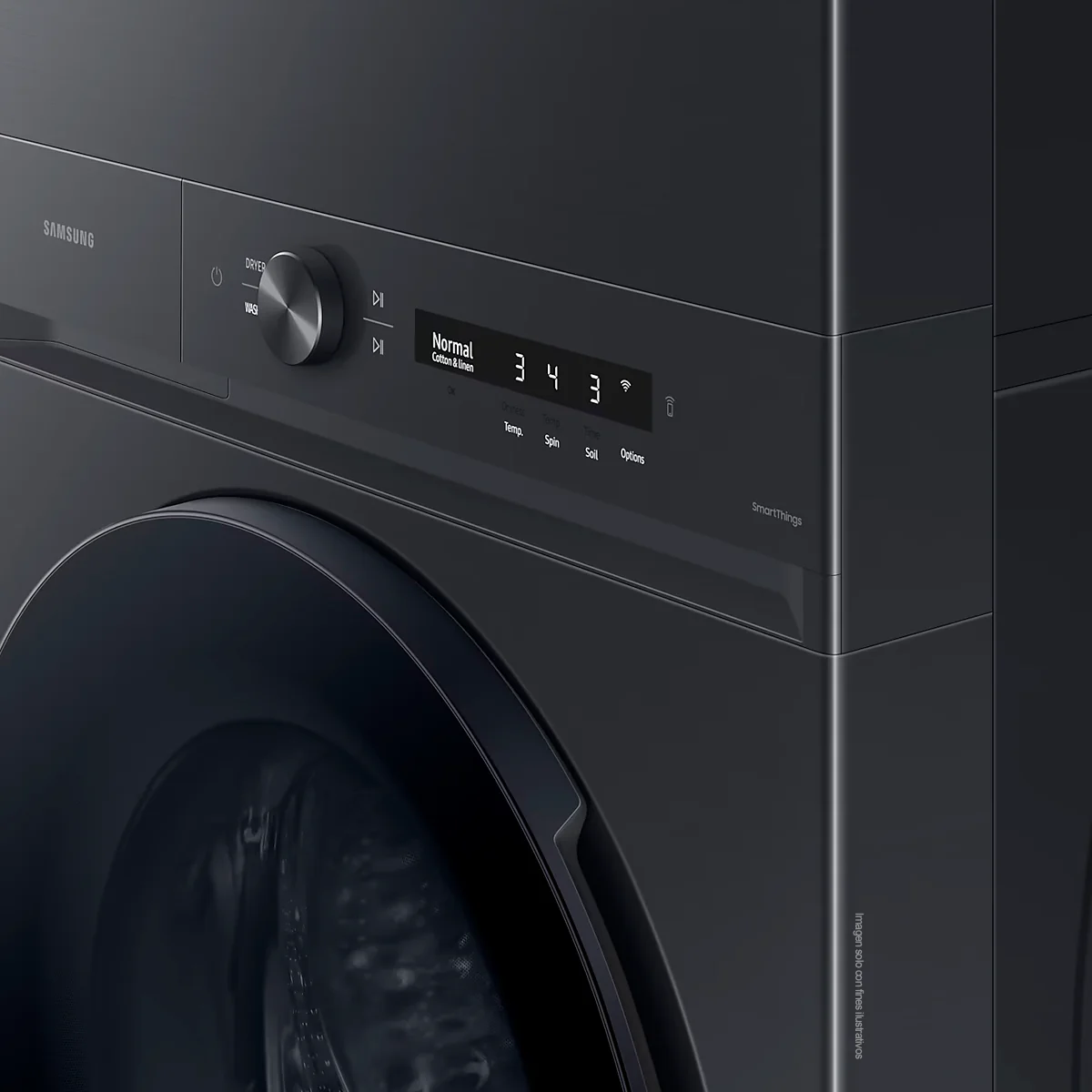 Centro de lavandería y diseño BESPOKE carga frontal 22Kg a Gas WH22DBH570PVAP tecnología Smart Samsung color negro cepillado - Image 9