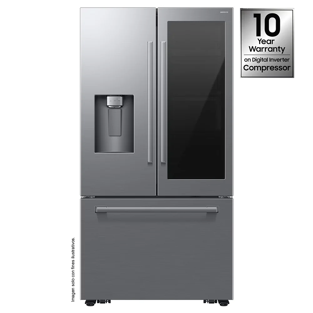 Refrigerador French Door 30 PC RF80H30CETED Samsung Auto-View FDR, Zero Clearance (4mm), Curved, Crushed (Fridge) + Whisky Balls (Freezer)