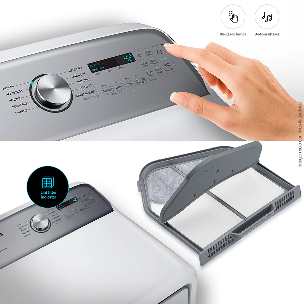 Secadora a gas 22kg DV24A5370PW/AP Samsung, smart chek, steam - Image 5