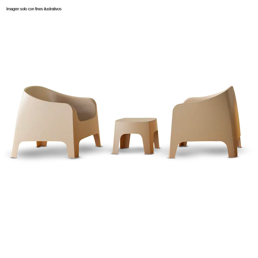 Set de jardín 2 puestos + mesa auxiliar color Taupe (8632)