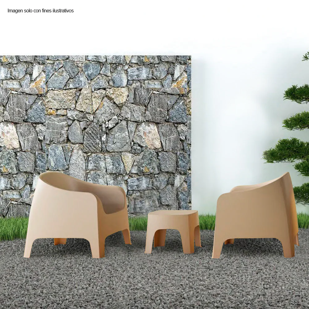 Set de jardín 2 puestos + mesa auxiliar color Taupe (8632) - Image 2