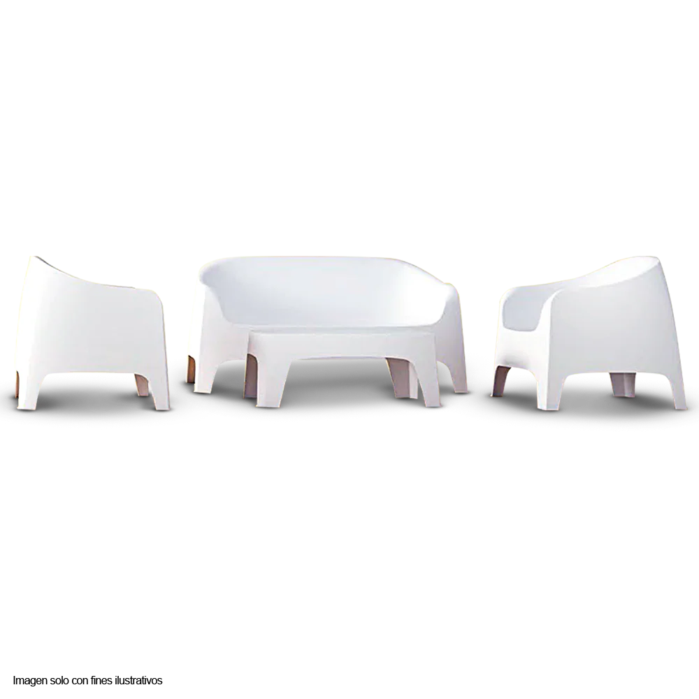 Set de jardín 4 puestos + mesa auxiliar 8633 SET color blanco - Image 2