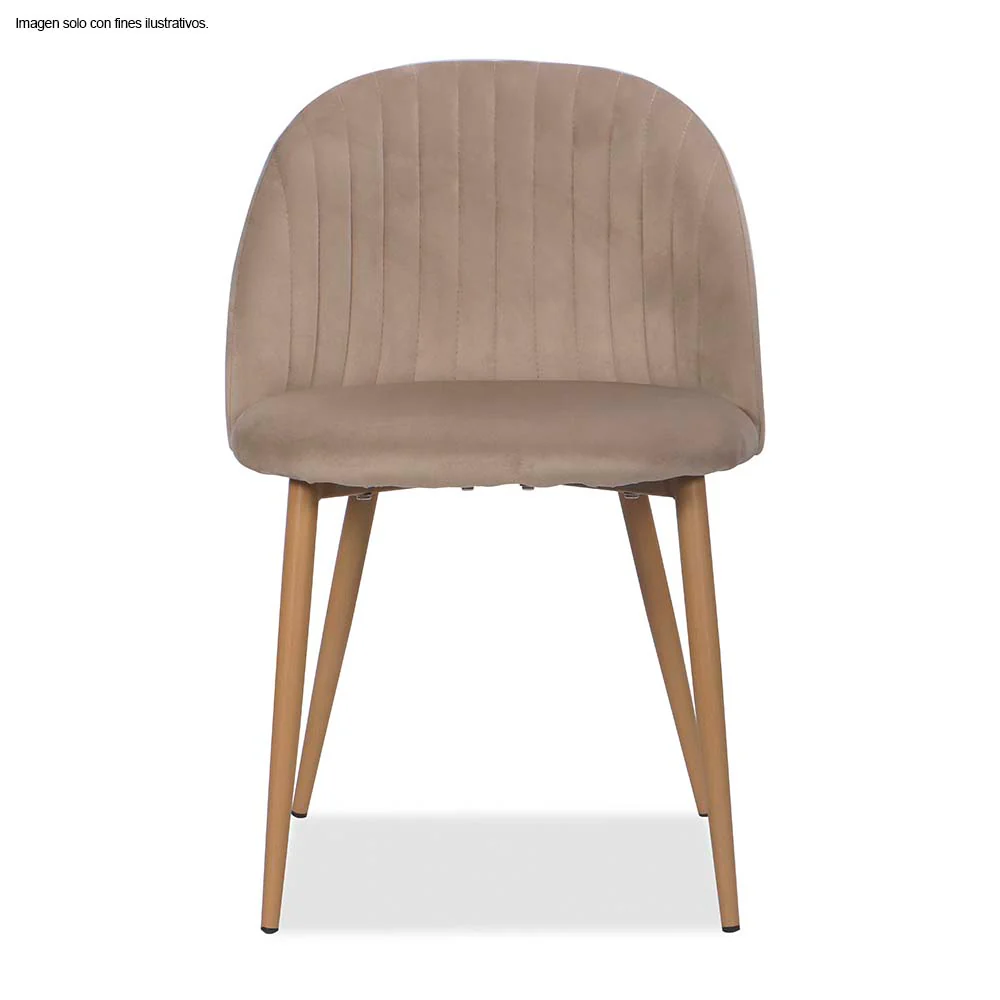 Silla Aurelia CC-039-2 color crema, patas de madera - Image 2