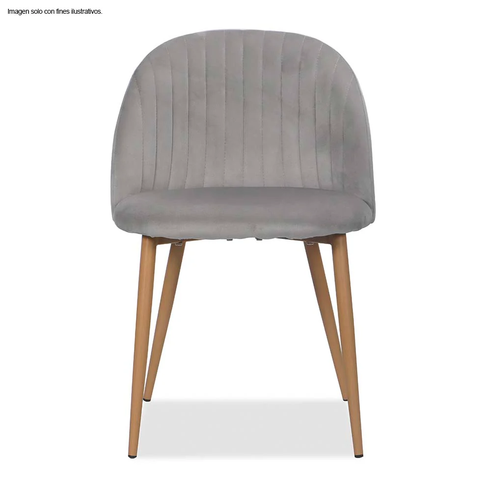 Silla Aurelia CC-039-2 color gris claro, patas de madera - Image 2