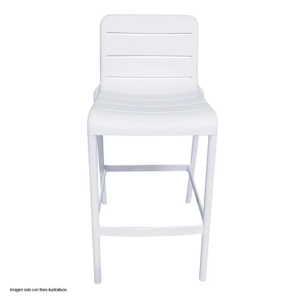 Silla Bar plástica 8650B-75 color blanco, para uso interior y exterior. - Image 2