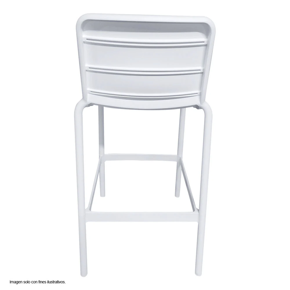 Silla Bar plástica 8650B-75 color blanco, para uso interior y exterior. - Image 3