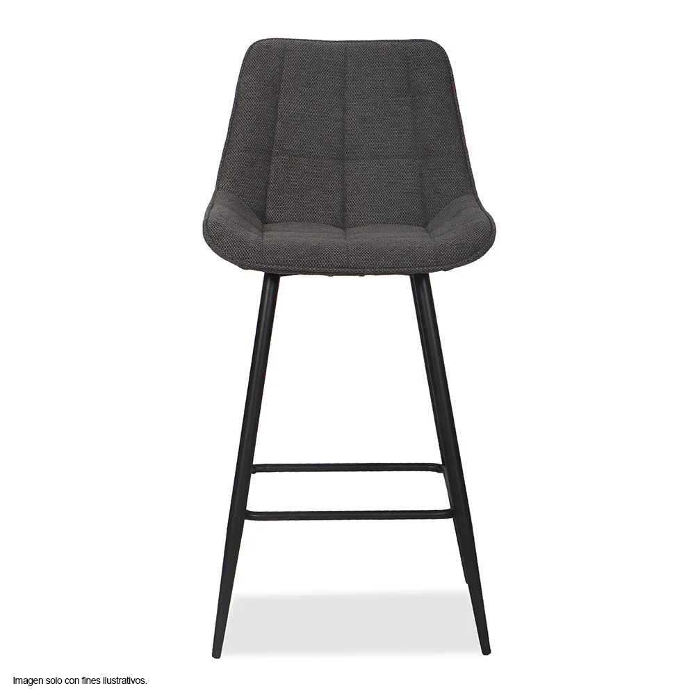 Silla de bar modelo ORIA CB-060, tela color gris oscuro y estructura de metal - Image 2
