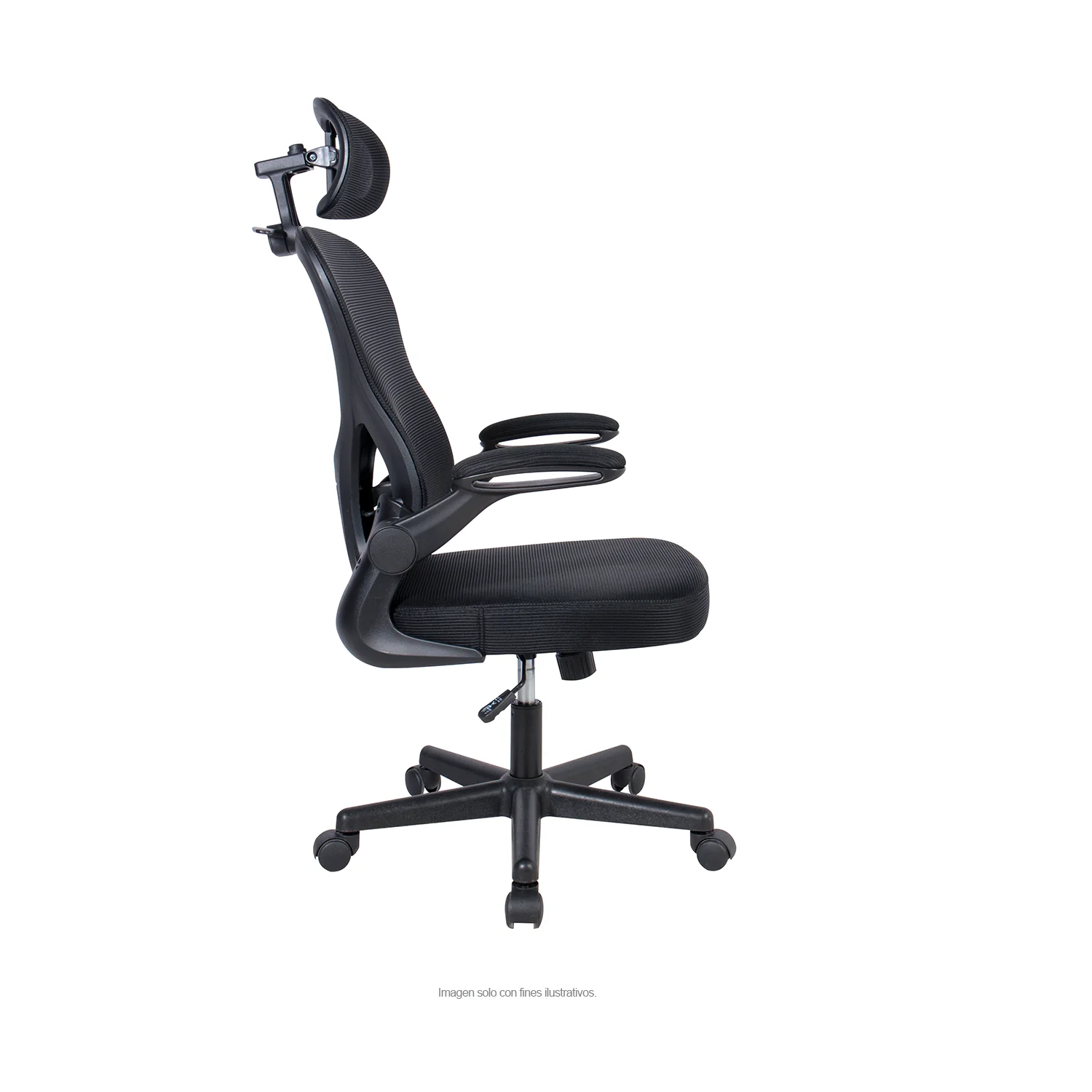 Silla de oficina 922, respaldo de malla, color negro - Image 3