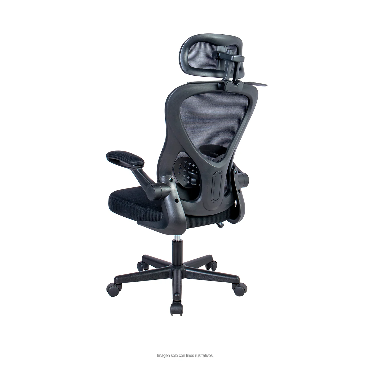 Silla de oficina 922, respaldo de malla, color negro - Image 4