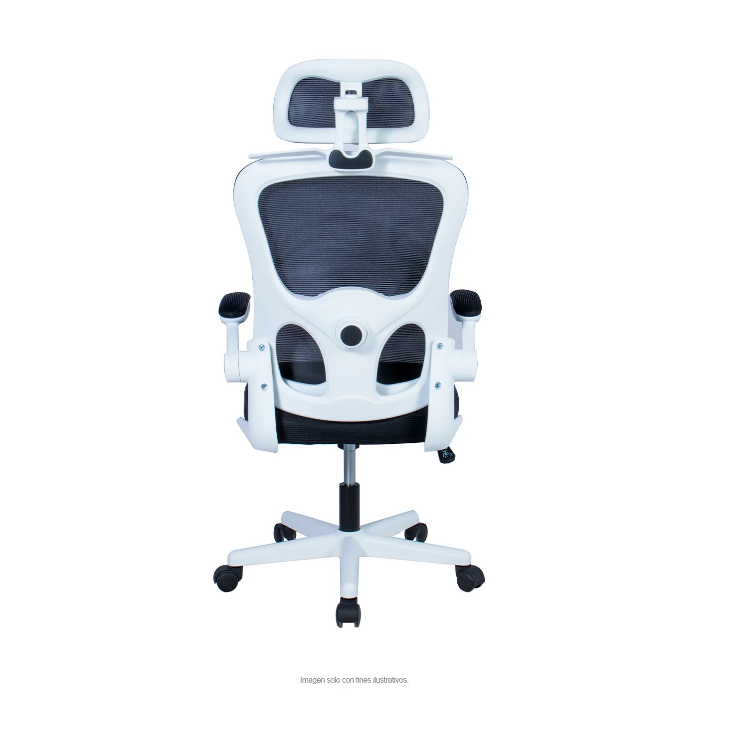 Silla de oficina 925, respaldo de malla, color negro y blanco - Image 4