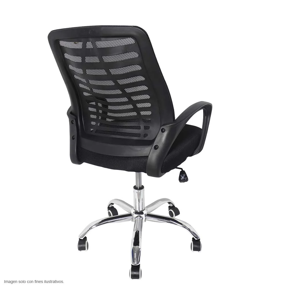 Silla de oficina FC-32 base cromada ruedas plásticas. - Image 3