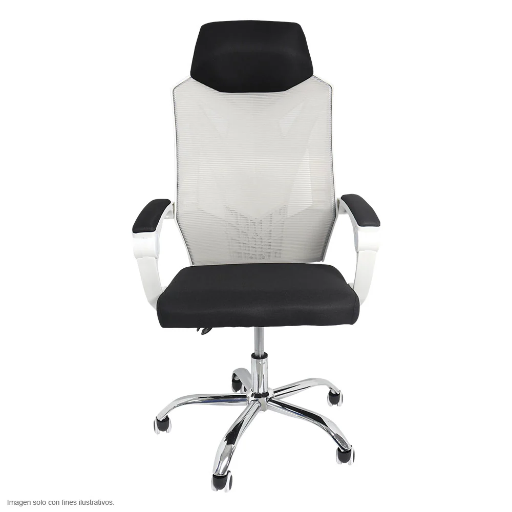 Silla de oficina FC-16-2 base cromada con ruedas de giro 360°