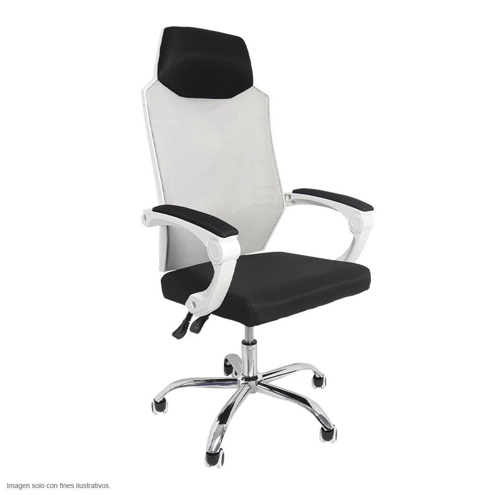 Silla de oficina FC-16-2 base cromada con ruedas de giro 360° - Image 2