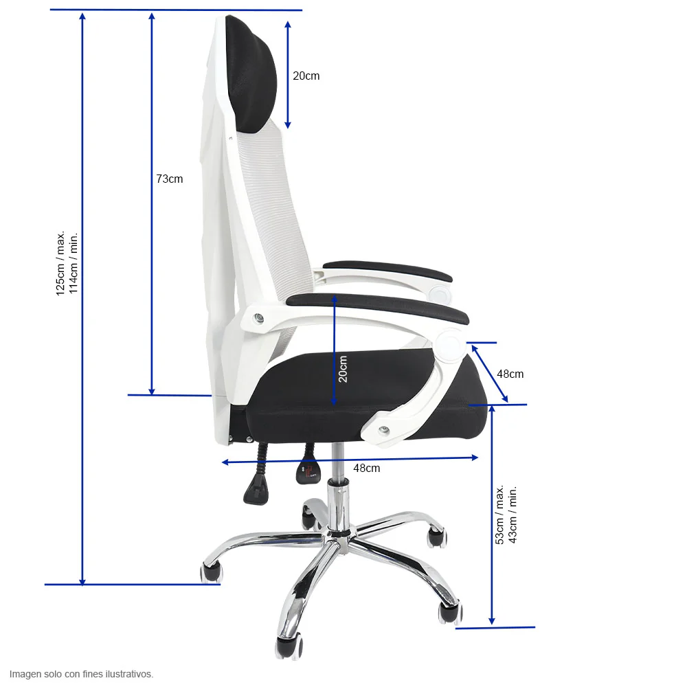 Silla de oficina FC-16-2 base cromada con ruedas de giro 360° - Image 4