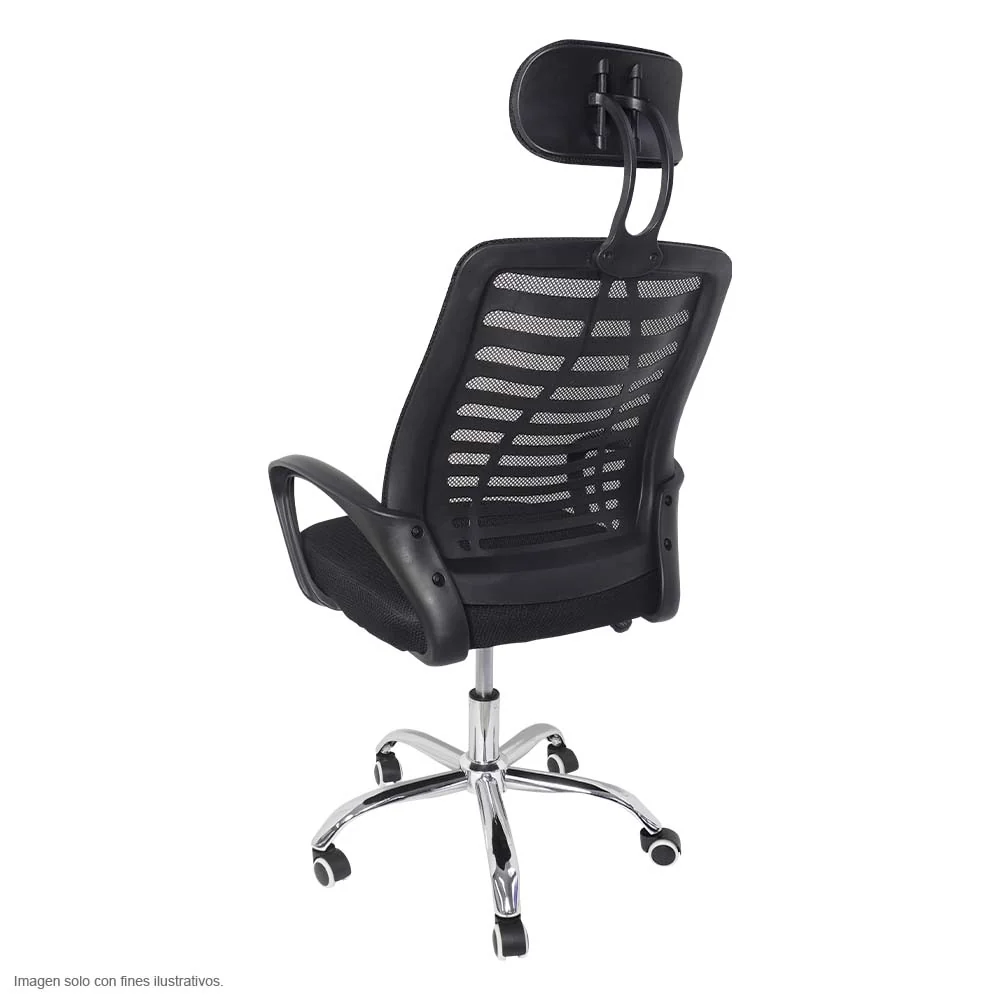 Silla de oficina FC-33 base cromada ruedas plásticas. - Image 3