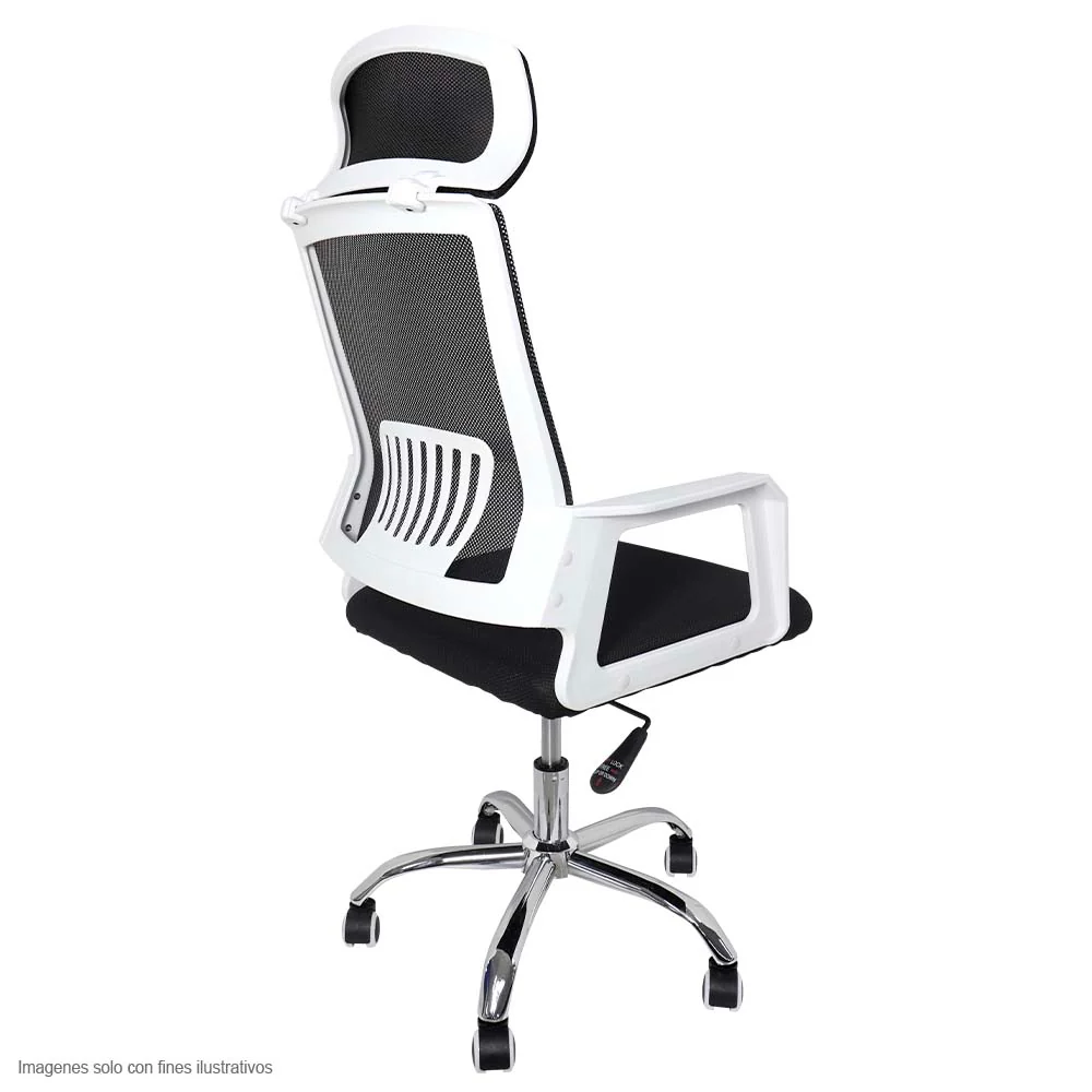 Silla de oficina FC-34-2 base de metal cromada asiento transpirable - Image 3