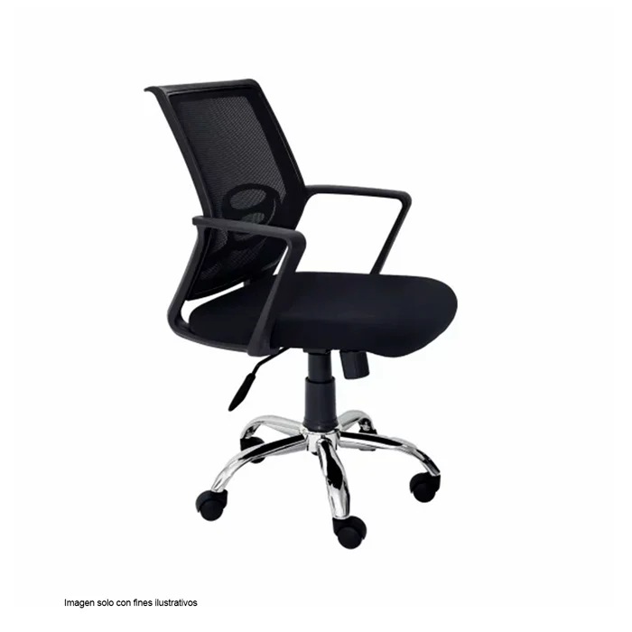 Silla ejecutiva ergonómica DC-123 con brazo asiento de tela microperforada con espuma color negro.