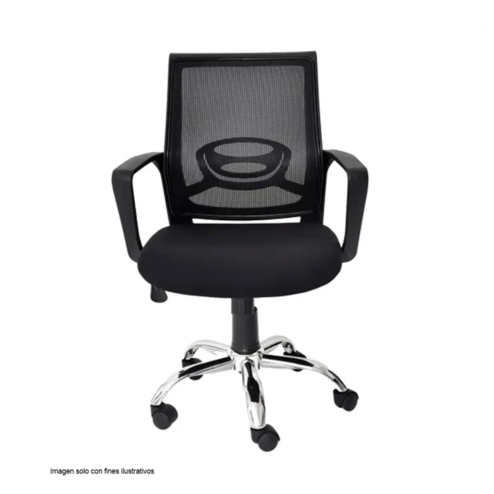 Silla ejecutiva ergonómica DC-123 con brazo asiento de tela microperforada con espuma color negro. - Image 2