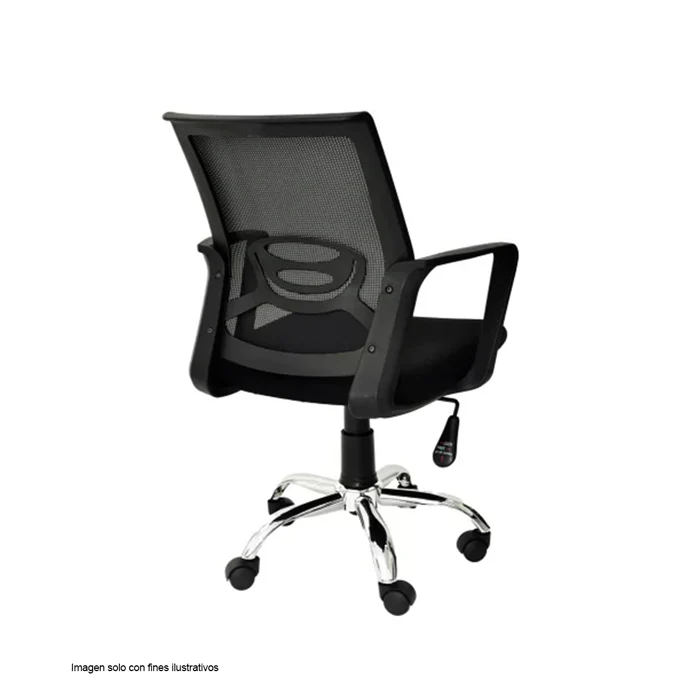 Silla ejecutiva ergonómica DC-123 con brazo asiento de tela microperforada con espuma color negro. - Image 3