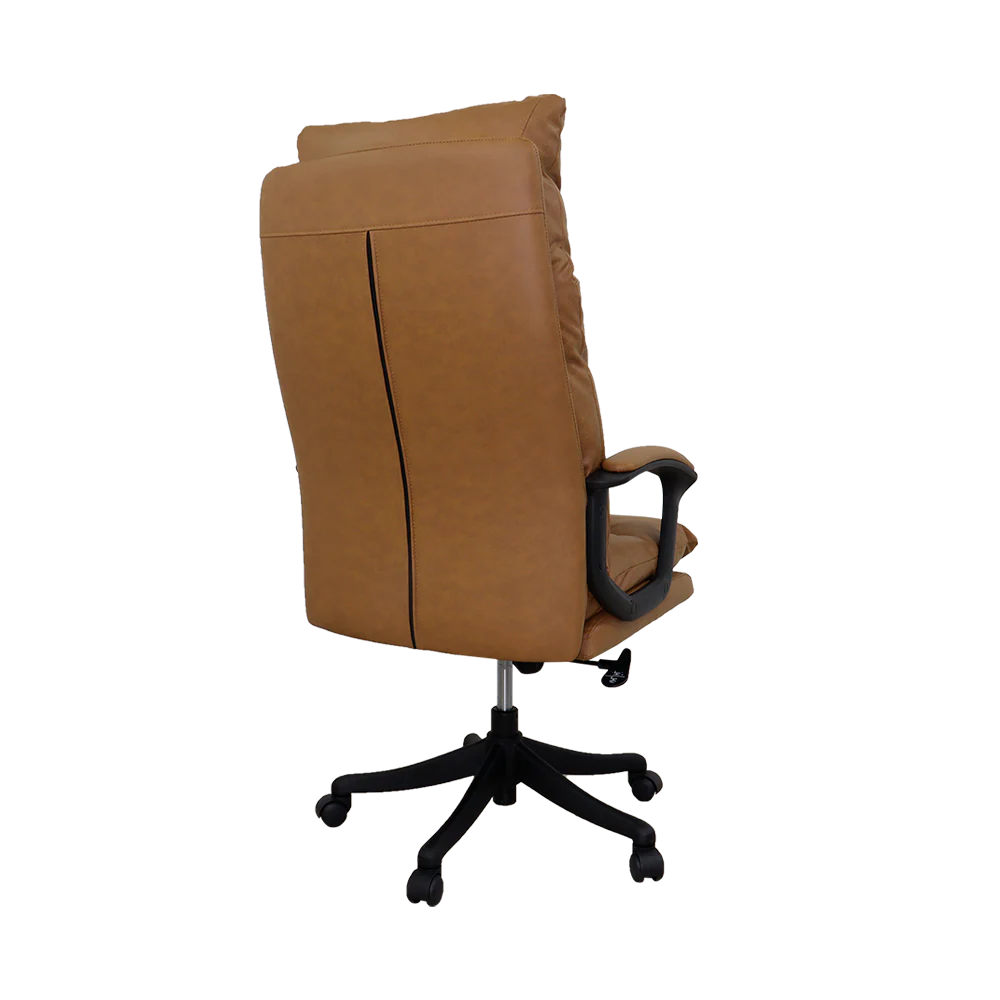 Silla ejecutiva H101171B color café de cuero sintético - Image 4