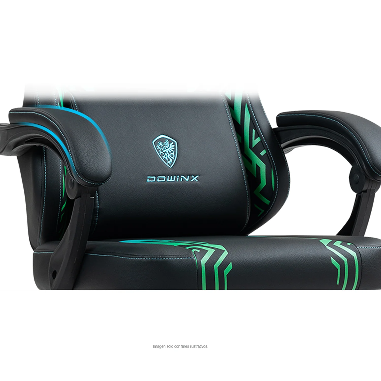 Silla Gaming LS-D1140 con reposapiés, color verde negro - Image 6